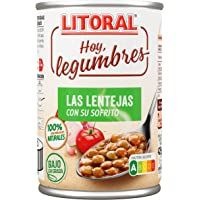 Los mejores  - LITORAL Hoy Legumbres Lentejas con su sofrito - Plato Preparado Sin Gluten - Pack de 5x440g - Total: 1.76kg